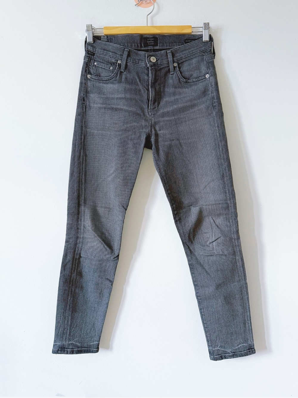 Citizens of Humanity Rocket Crop Mid Rise Skinny Grey Jeans Pants Sz 25 Denim